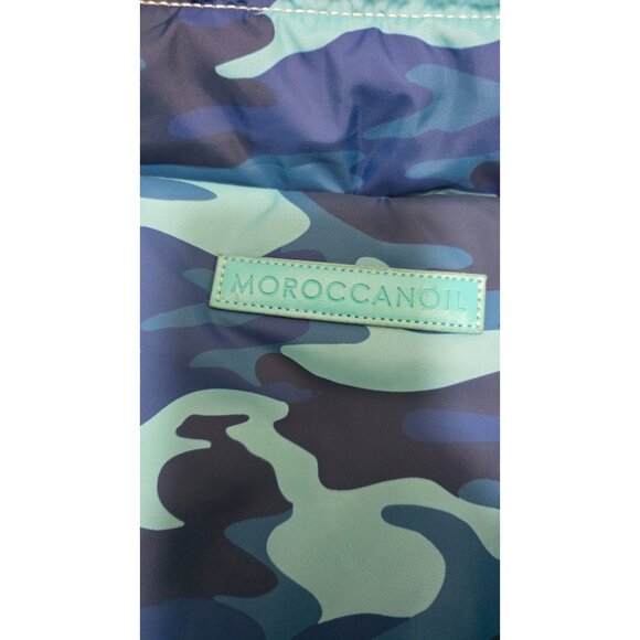 Moroccanoil Large Blue Camouflage Tote Bag Padded Straps Zipper Closure & Spacio - Picture 5 of 8